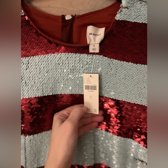 NWT Maeve Short Sleeve Sequin Mini Dress - Picture 5 of 12